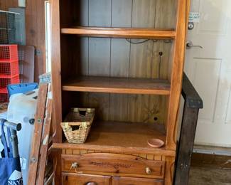 #111 pine cabinet 1 drawer 2 doors 2 shelves lightec 32x19x78 $75.00