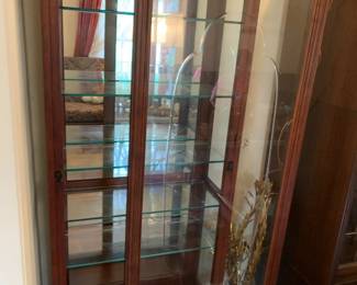 #7 Display cabinet w sliding door 5 glass shelves and key 30x15x74 $175.00