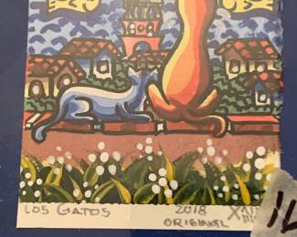 #165 Los Giatos2018 original small painting $20.00