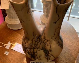 #119 Native american Horse hari wedding vase 8x8x14 $100.00
