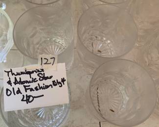 #127 Thumbprint and atomic star old fashion glasses set of 4 $40.00 #128 Thumbprint and atomic star old fashion glasses set of 4 $40.00