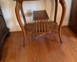 #26 wood oval side table as is finish 32x22x29 $65.00