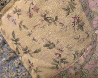 #52 82x82 handstitched blue and cream quilt $65.00