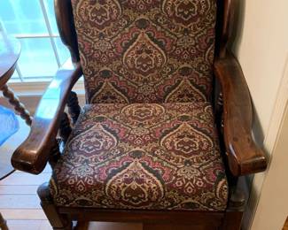 #9 pine chair with cushion $35.00