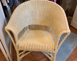 #37 Cream wicker rocker $65.00