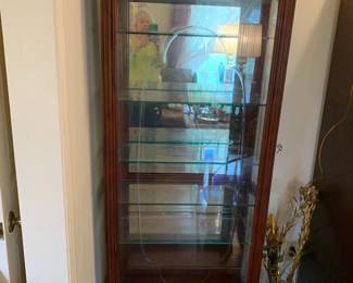 #7 Display cabinet w sliding door 5 glass shelves and key 30x15x74 $175.00