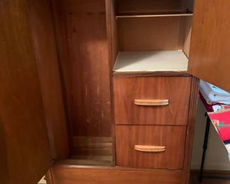 #43 waterfall midcentury armorier with 2 drawers 1 door 36x19x60 $100.00
