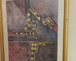 #153 signed print 24x30 gold signed by artist $120.00