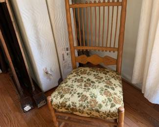 #30 wood rocking chair with uphoster seat $40.00
