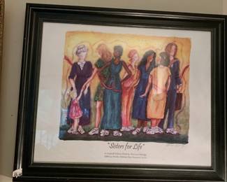 #162 "sister for life" signed print by Liz Hurley ribbon run featured artist Patricia Eldrige 24z19 $40.00