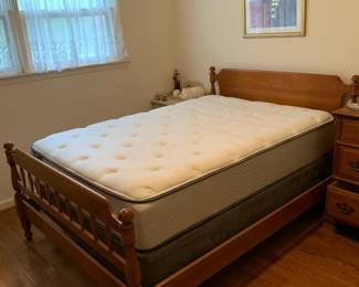 #6 maple full size bed frame with beauty sleep mattress set $125.00