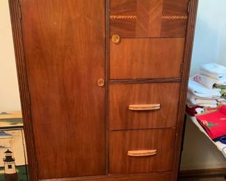 #43 waterfall midcentury armorier with 2 drawers 1 door 36x19x60 $100.00