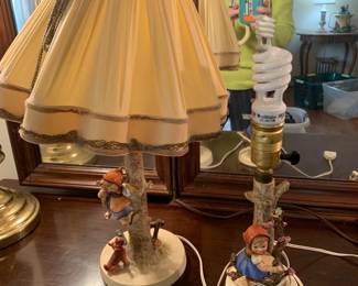 #22 pair of hummel lamps 1 as is base no shade other ok $75.00