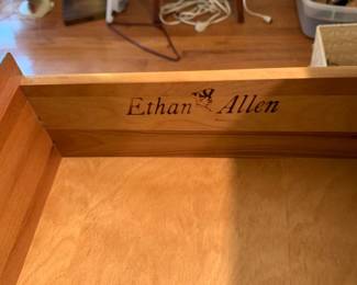 #20 Ethan Allen dresser with mirror 8 drawers 2 doors 65x19x32 mirr 26x46 $125.00