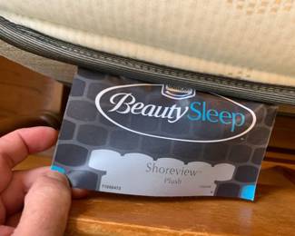 #6 maple full size bed frame with beauty sleep mattress set $125.00