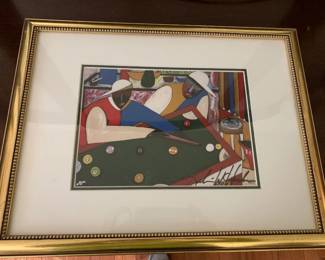 #154 "what a game " print signed 18x14 $40.00