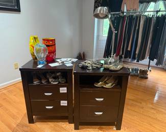 Wooden Nightstands, Decorative Vases, Desk Lamp, Women's Shoes 