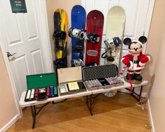 Poker Sets, Snowboards