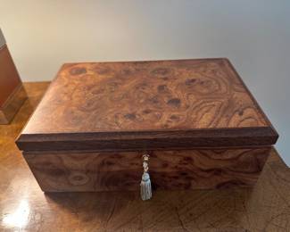 Italian Burl Wood Jewelry Box $75