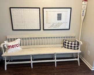 Antique French Farm Bench $375