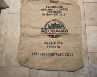 Decorative burlap coffee bag $25