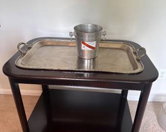 Hickory White Bar with Pewter Tray $500