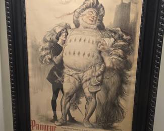 original 1913 Charles Léandre Charles Leandre Panurge lithograph poster $599