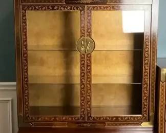 AsianInspired Lighted Display Cabinet with Lower Storage