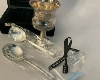 Silverplate Decorative Vase and Serving Spoon Collection