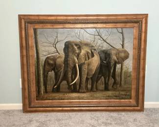 Framed Elephant Wildlife Wall Art