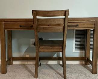 Writing Desk with Two Drawers and Matching Chair