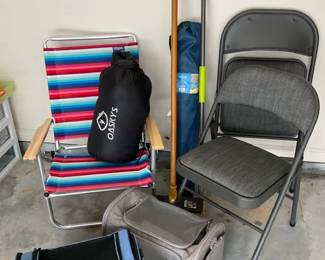 Outdoor, Camping Utility Items with Chairs and Cooler Bag