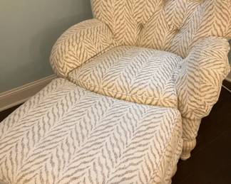 Tufted Wingback Lounge Chair with Matching Ottoman