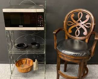 Metal Foldable Bakers Rack, Microwave And More