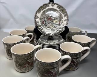 Johnson Bros, The Friendly Village, 12Dessert Plates 8Mugs