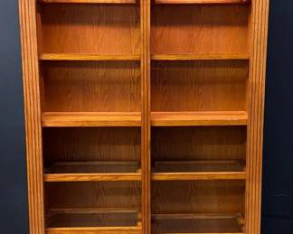 Wood And Glass Book Shelf Display Piece With Lights.