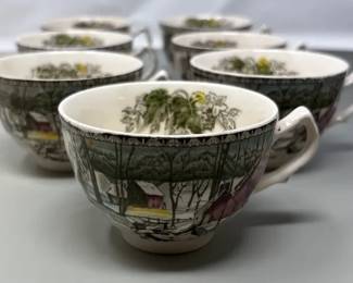 Johnson Bros, The Friendly Village, 13 Tea Cups