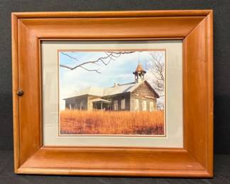 Handmade Real Wood Framed Old Stratford Academy Picture Allegheny County NC