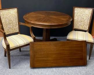 Mt Airy Furniture Co. Solid Wood Dining Table, Eight Chairs, Three Leaves