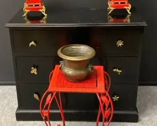 Black Painted Three Drawer Chest And More