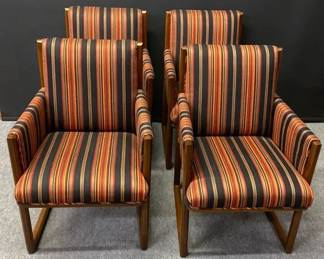Set Of Four Wood And Upholstered Side Chairs