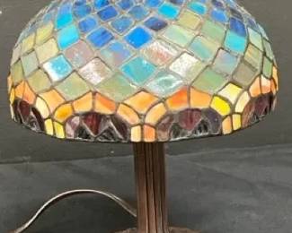 Meyda Lighting Tiffany Fishscale Accent Lamp 12Hx8w With Bronzefinished Base