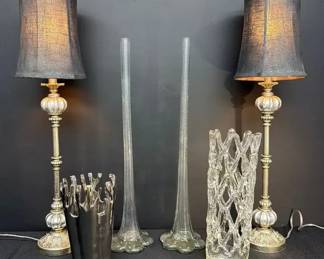 Modern Gothic Silver Rubbed Lamps Unique Vases