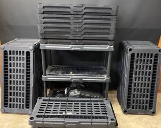 Black Plastic Shelving Lot