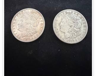 1921 Morgan silver dollars
