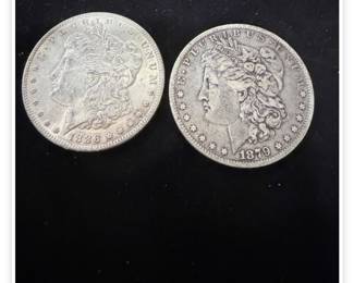 1879 and 1886 Morgan silver dollars