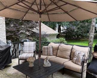 Woodard Furniture/Mallin Furniture Turin Cast Iron Aluminum sofa, coffee table and chair