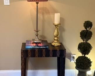 Frederick Cooper lamp and faux snake skin table