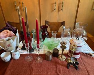 Misc glassware, decor