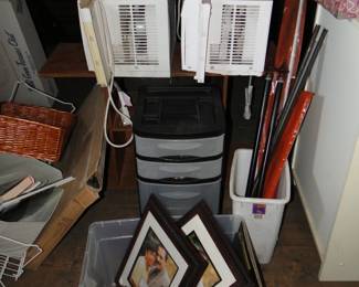 Air conditioners, storage items, frames